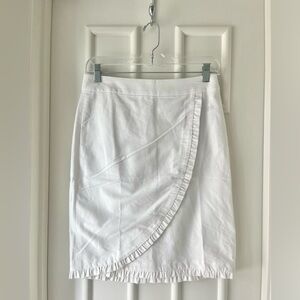 J. Crew White Wrap Mini Skirt